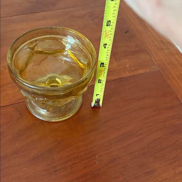 Vintage Amber Glass Dessert Cups Set of 4 | Pedestal Sherbet Bowls | MCM - Picture 6 of 6